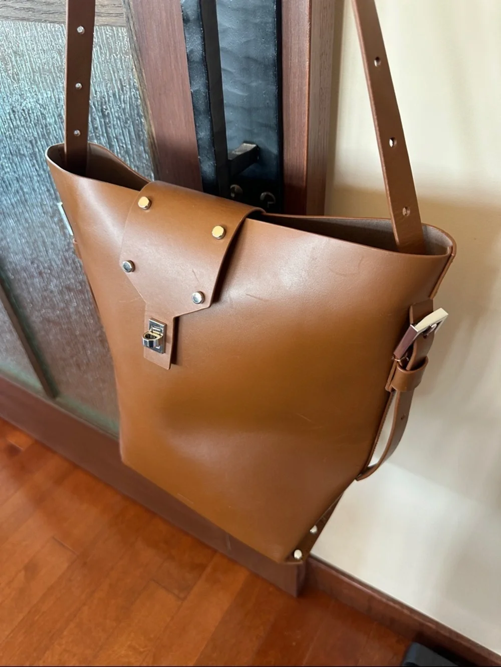 ALLSAINTS Miro Shoulder Bag Brown Leather Tote. With dust bag NWT